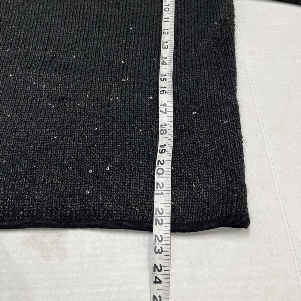 Reiss Sweater Womens S Black Lightweight Knit Sequin Pullover Classic Sparkle - Picture 5 of 6